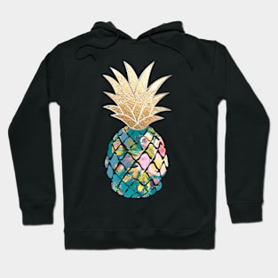 Aloha pineapple, teal + faux gold Hoodie